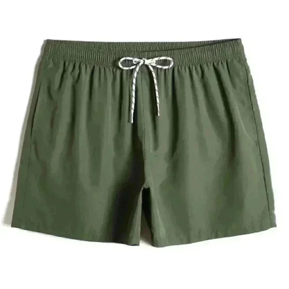 Army Green Vacation Style Men's Swim Trunks